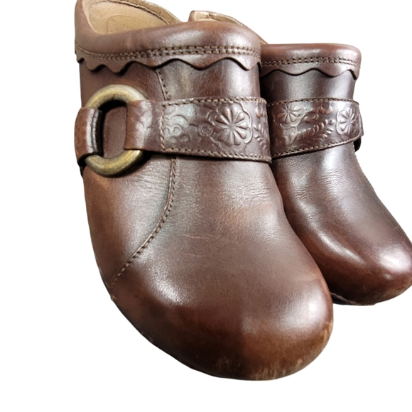 Dansko Ingrid Mule Clog Shoes Womens 39 EU 8.5 Brown Leather Embossed Never Worn - Picture 9 of 15